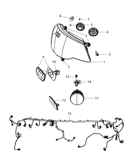Headlamp Diagram for 5116343AC