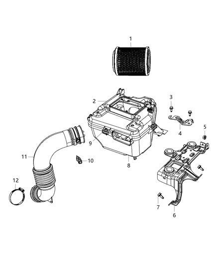 2010 Jeep Compass Filter Air Diagram for 4593914AB