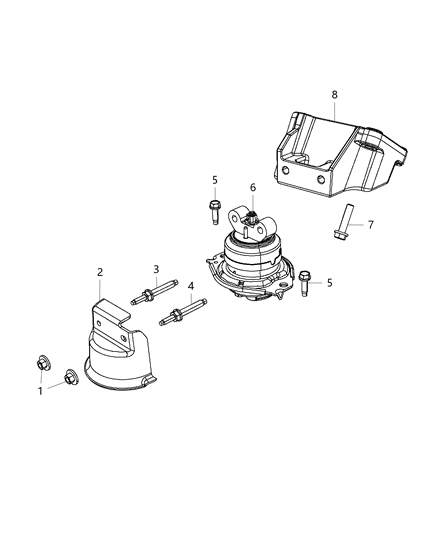 2008 Dodge Ram 2500 Stud Double Ended M10 X 1.50Xm8 X 1.25 Diagram for 6510253AA