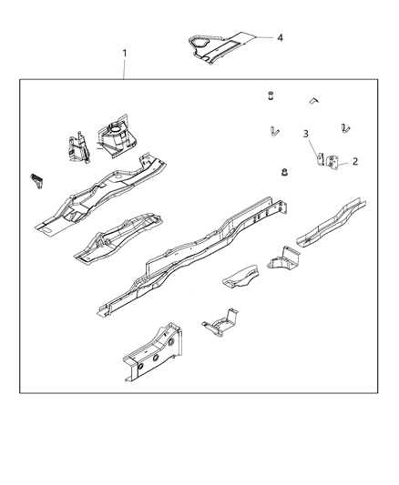 2002 Dodge Durango Side Member Floor Diagram for 5155179AF