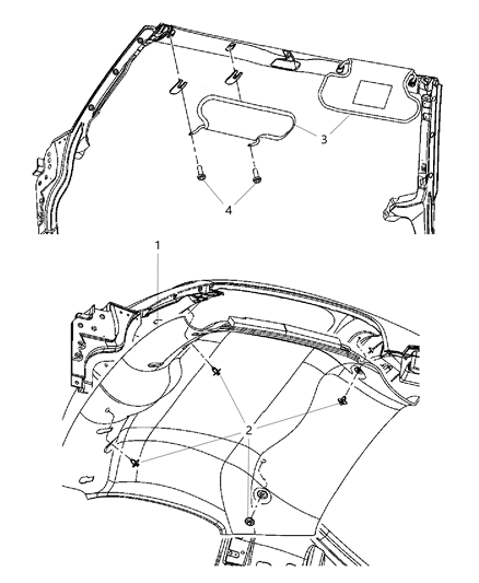 2025 Jeep Wagoneer Headliner Diagram for 5YK181X6AC