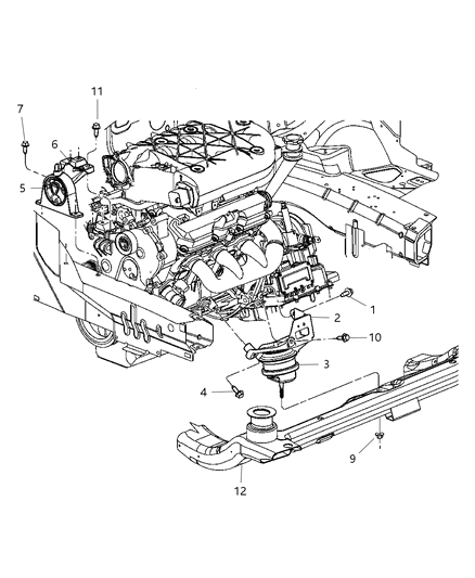Cushion Engine Support Diagram for 4809780AB