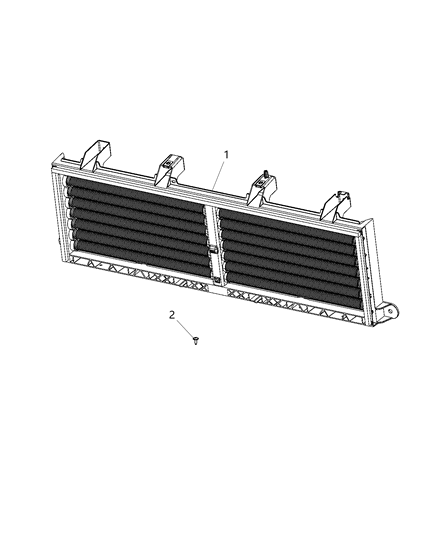 Grille Active Shutter Complete Assembly With Actuator Diagram for 68452775AA