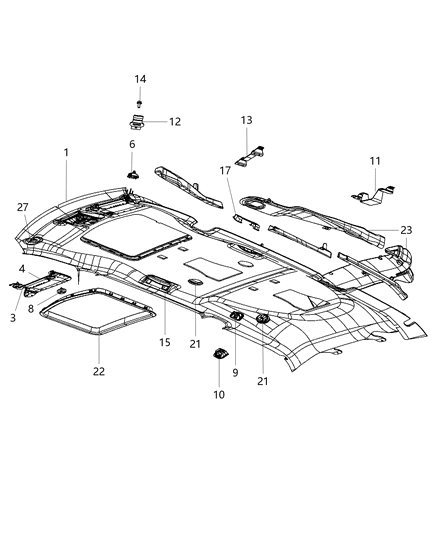 Screw Pan Head M4.2X1.41X16 Grab Handle Diagram for 68032647AA