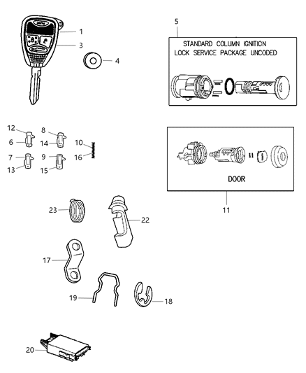 Key Blank With Transmitter Diagram for 5179513AA