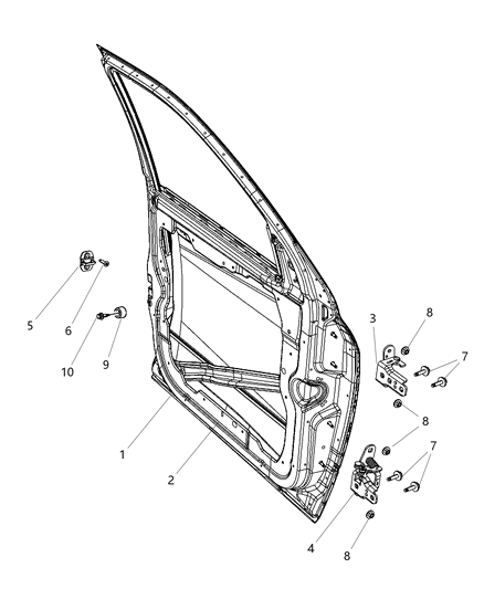 2013 Ram 1500 Door Front Diagram for 68144728AB