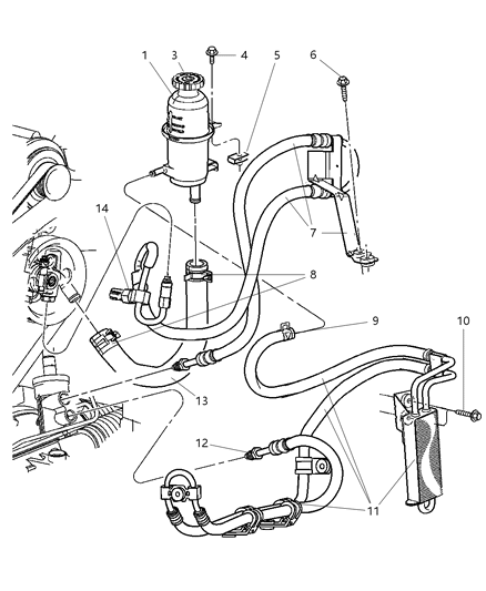 2004 Jeep Liberty Cooler Power Steering With Hose Diagram for 52088931AE