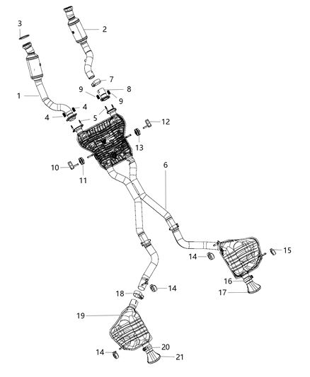 Resonator And Pipe Exhaust Diagram for 5181685AL