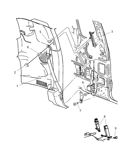 Seat Belt Front Outer Diagram for 5GH581L5AD