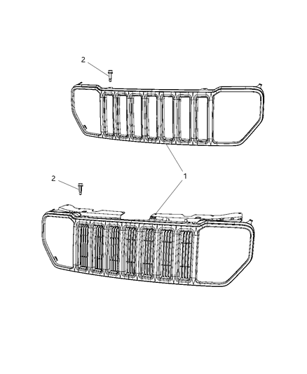 Grille Radiator Diagram for 55157218AB