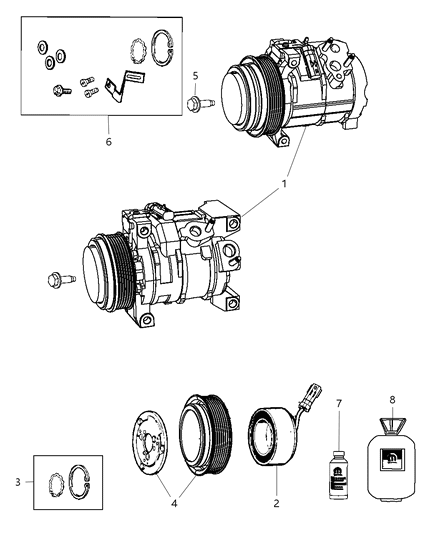 Compressor A/C Diagram for 55111103AC