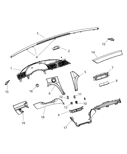2007 Chrysler Pacifica Panel Instrument Lower Diagram for YS831DAAB