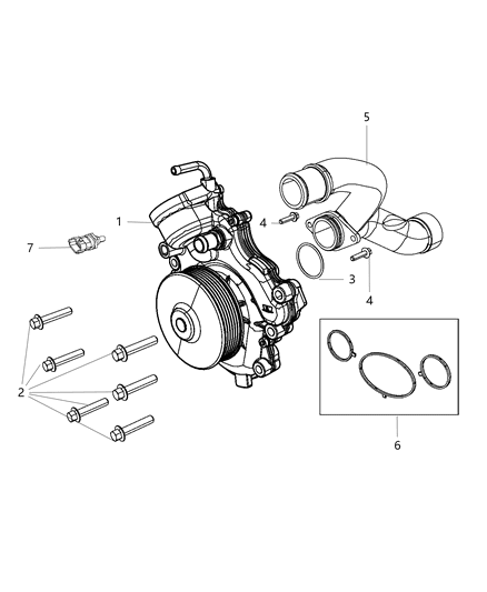 Pump Water Diagram for 68211202AA