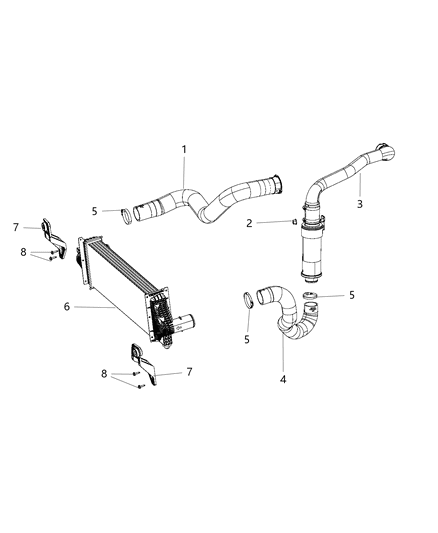 Hose Charge Air Cooler Inlet Diagram for 68205966AE