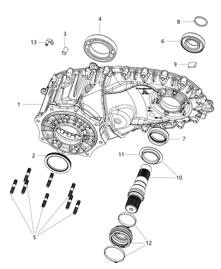 1984 Jeep Cherokee Case Half Front Diagram for 68207655AB