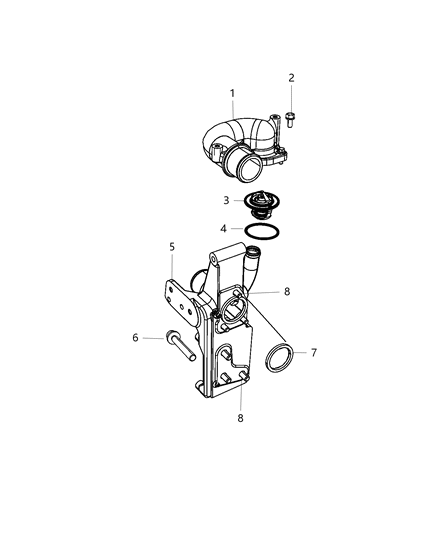 2007 Jeep Patriot Thermostat Diagram for 68005464AB