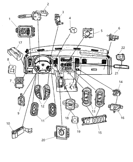 Switch Speed Control, Driver Side Diagram for 56049379AB