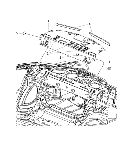 1985 Dodge B350 Panel Rear Shelf Includes Tether Anchor Covers Diagram for 1LM50DX9AN