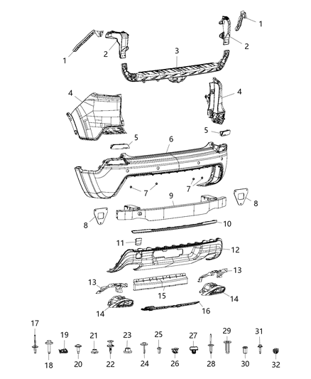 Bracket Fascia Diagram for 68287860AA