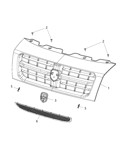 Nut Spring Clip Attaching, Grille To Fascia Diagram for 6106980AA