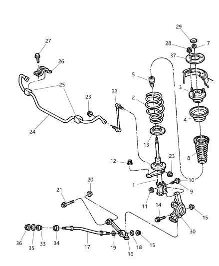 1987 Dodge Diplomat Spring Front Coil Diagram for 4782085AB