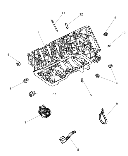 2007 Chrysler PT Cruiser Block Short Diagram for 5102738AA
