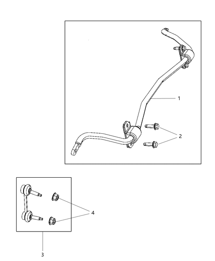 Stabilizer Bar Rear Suspension Diagram for 52124885AG
