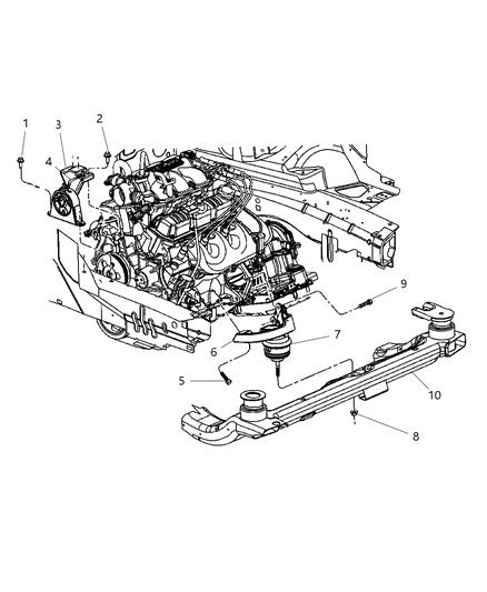 Bracket Engine Mount Diagram for 4809963AD