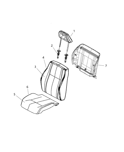 2012 Chrysler 200 Sleeve Headrest Without Lock Button Diagram for 1DS94DK2AA
