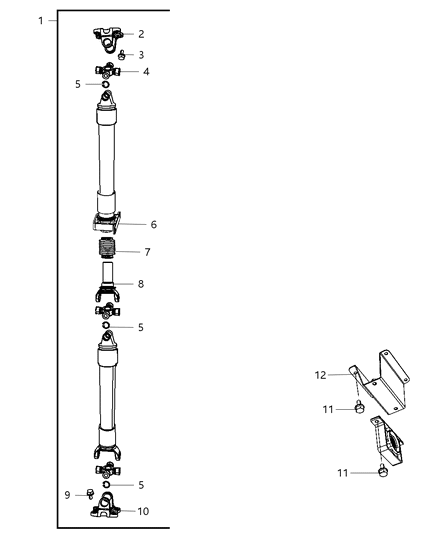 1999 Chrysler LHS Shaft Drive Rear 2-Piece Diagram for 52853222AC