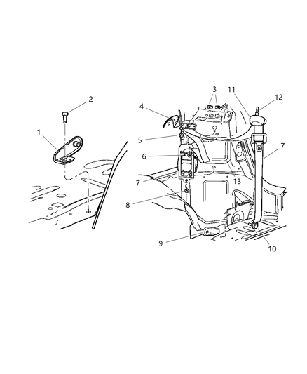Seat Belt Rear Diagram for TS761L2AF