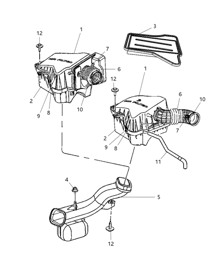 Hose Crankcase Vent Diagram for 4892390AA