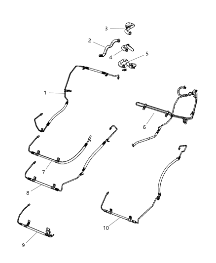 Cooler Lines Power Steering Return Diagram for 4766279AC