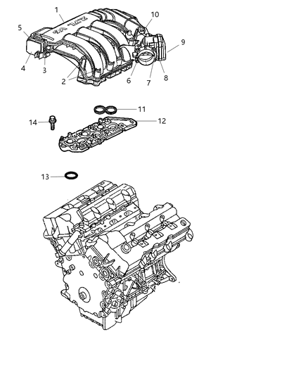 Throttle Body Diagram for 4861694AA