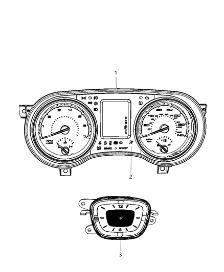 Cluster Instrument Panel Diagram for 5091745AC