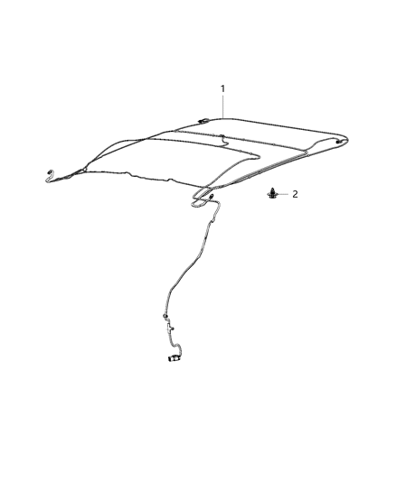 1987 Dodge Lancer Headliner Diagram for 5VE76DX9AC