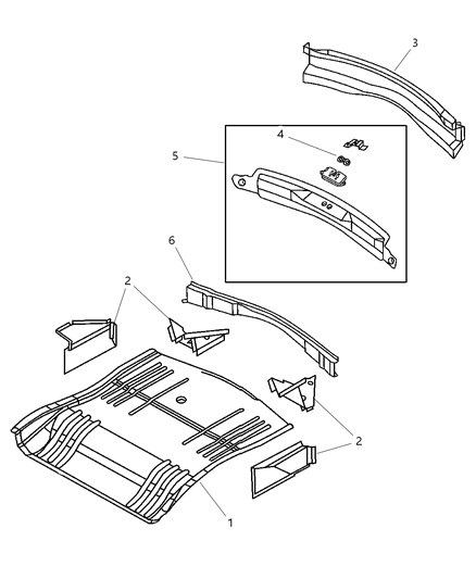 Gusset Rear Rail To Liftgate Sill Diagram for 5054645AD