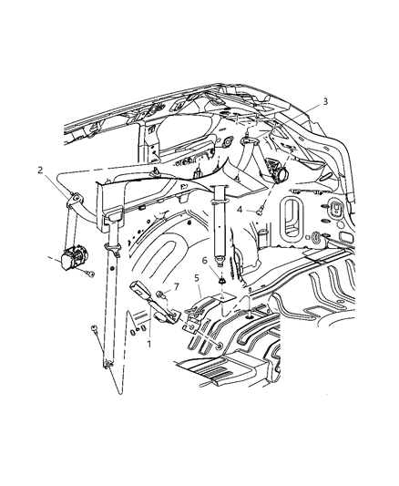 2009 Dodge Caliber Seat Belt Rear Outer Diagram for YX40DK5AD