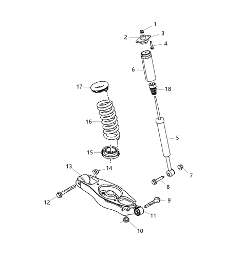 1995 Dodge B2500 Shock Absorber Suspension Rear Diagram for 68072161AC