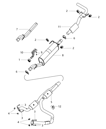 Pipe And Converter Exhaust Diagram for 68143633AB