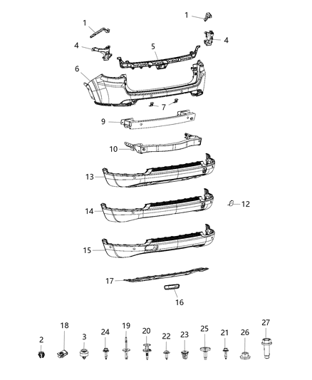 2008 Jeep Commander Fascia Rear Lower Diagram for 68426093AA