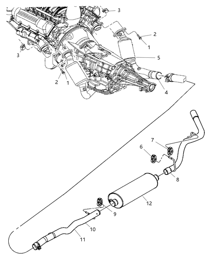 Pipe And Converter Exhaust To Manifold Diagram for 52855725AD