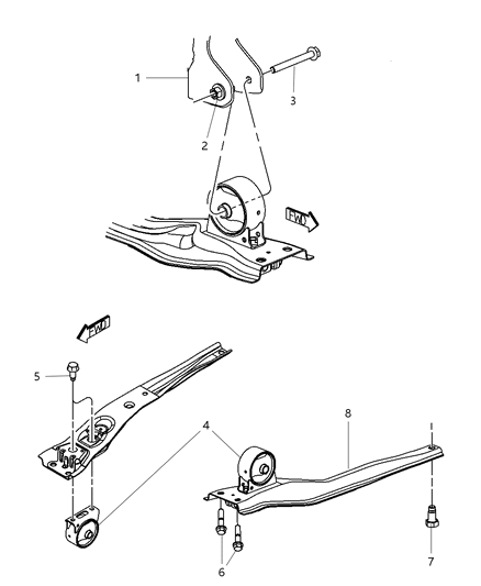 Isolator Engine Mount Diagram for 5038045AA