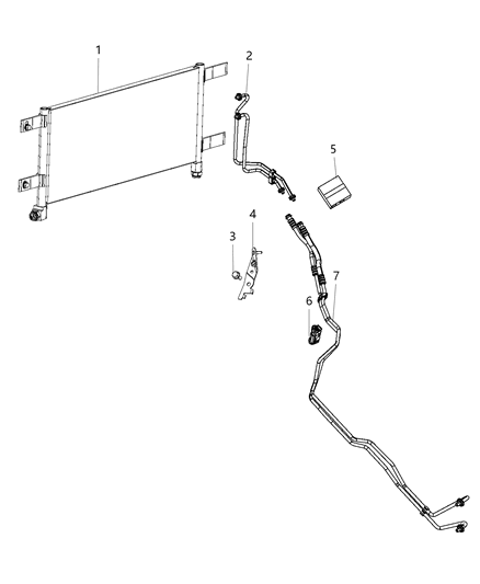Hose And Tube Oil Cooler Pressure And Return Diagram for 68184916AI