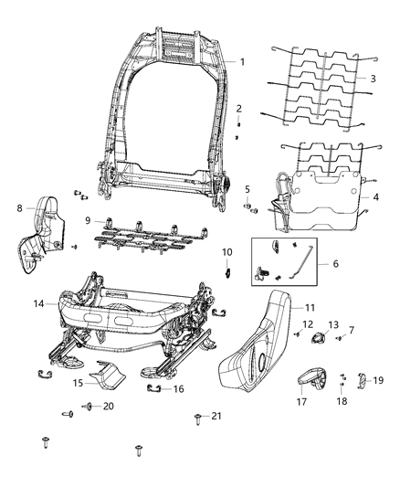 Adjuster Manual Seat Diagram for 68254153AF