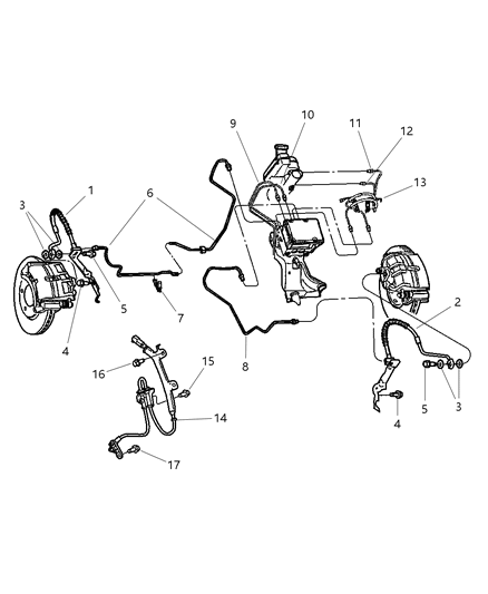 2001 Dodge Grand Caravan Hose Brake Diagram for 4683791AB