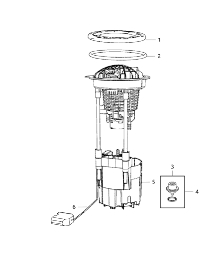 Module Kit Fuel Pump/Level Unit with Sending Unit Diagram for 68004095AB