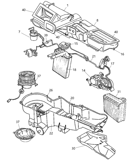 Evaporator A/C Diagram for 5066549AB