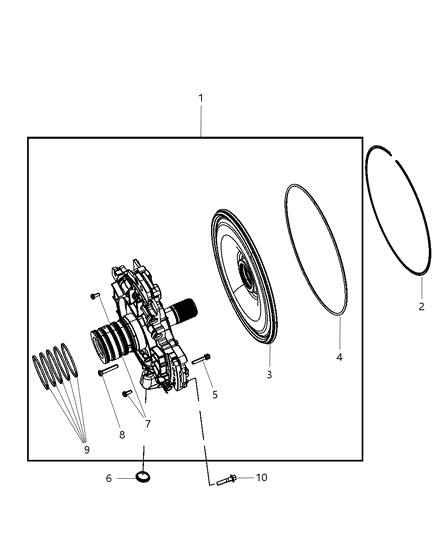 1990 Dodge D350 Cover Oil Pump Diagram for 68009859AC