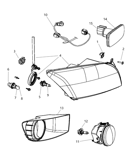1985 Dodge D350 Headlamp Diagram for 5303741AK